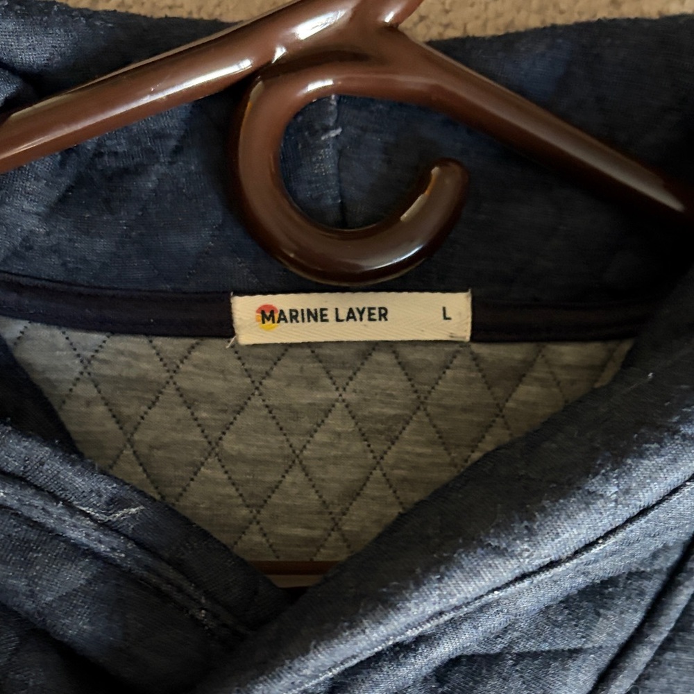 Marine Layer Quilted Navy Mockneck - Picture 2 of 2